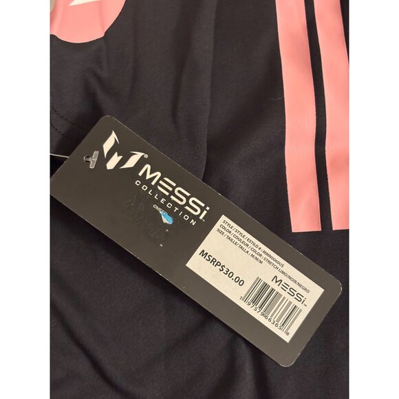 Messi Collection Black Performance T-Shirt Mens Size M Athletic Fit Polyester Sp - Picture 3 of 5
